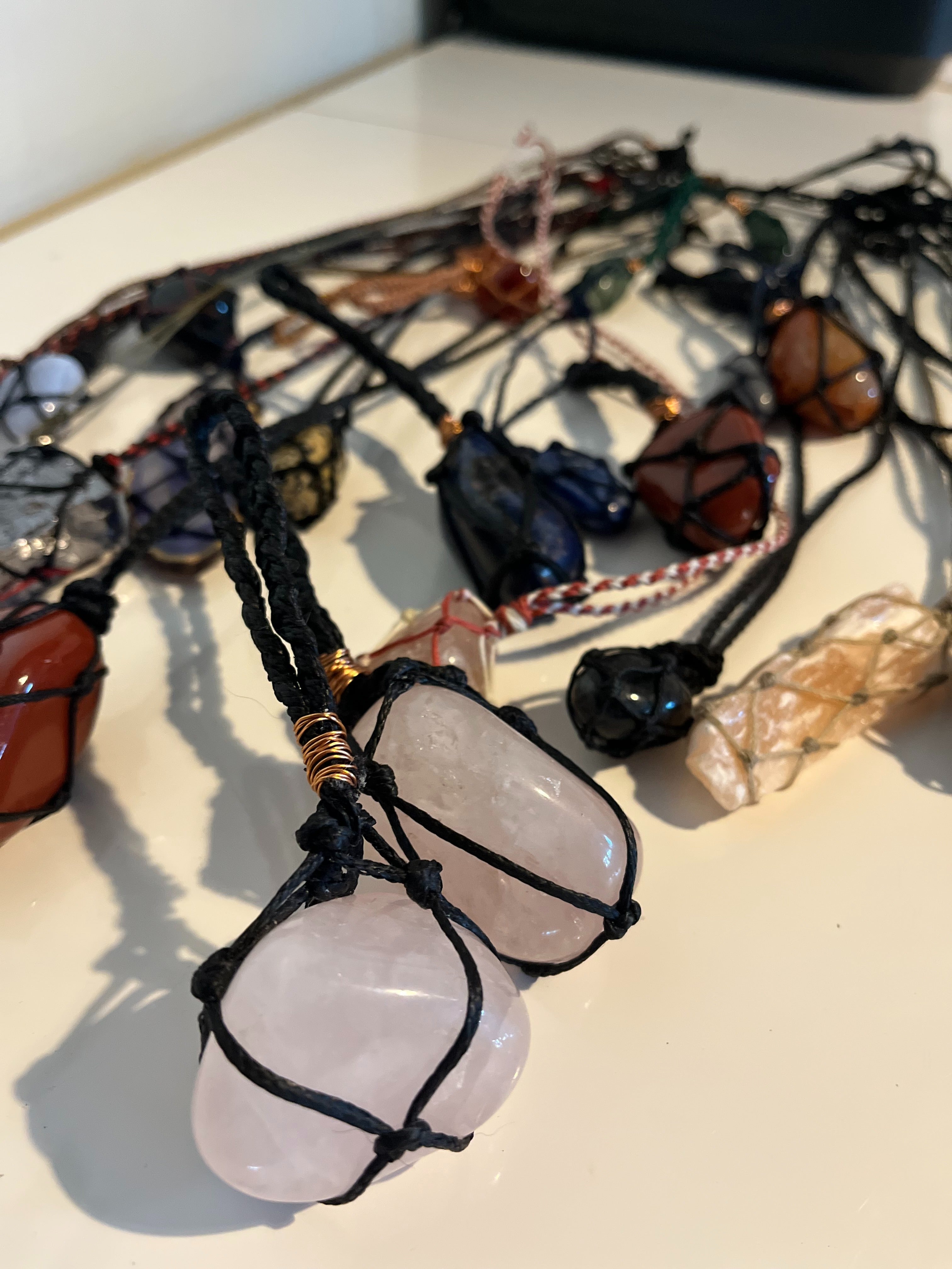 Macrame Crystal Necklaces