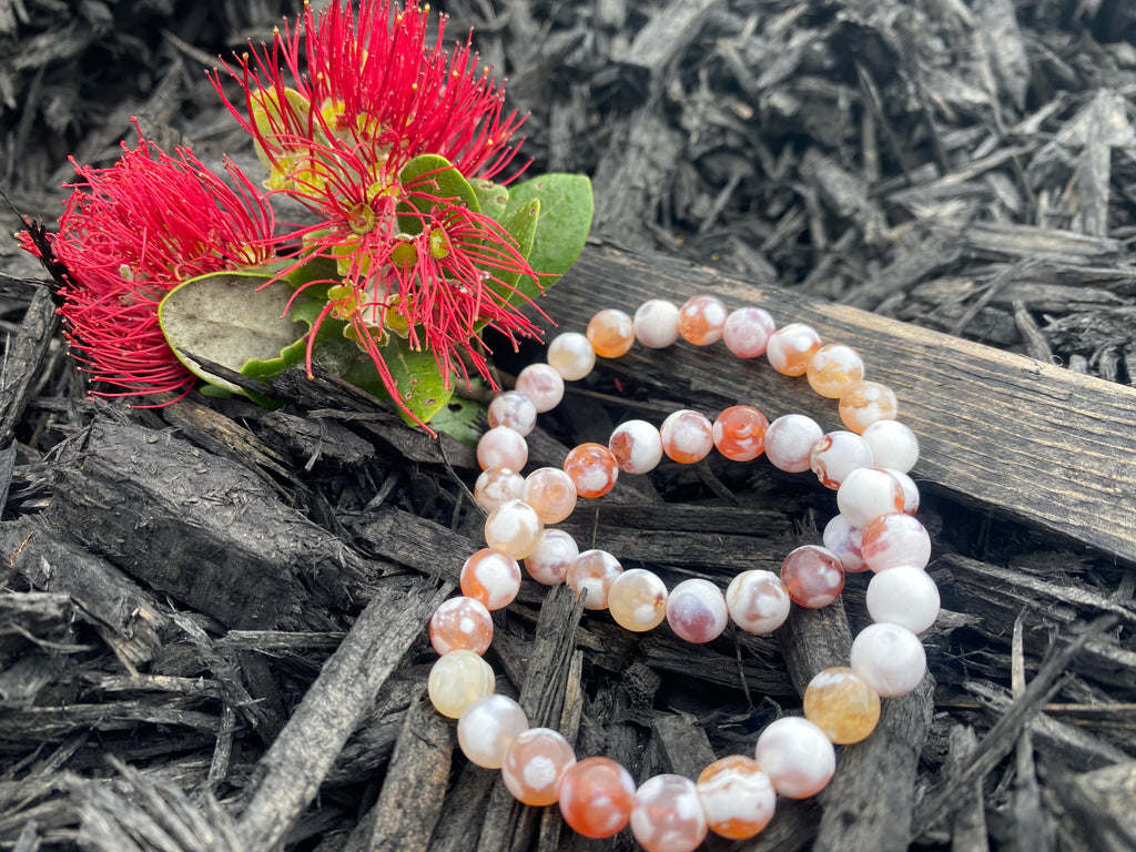 Chinese Flower Agate Crystal Bracelets