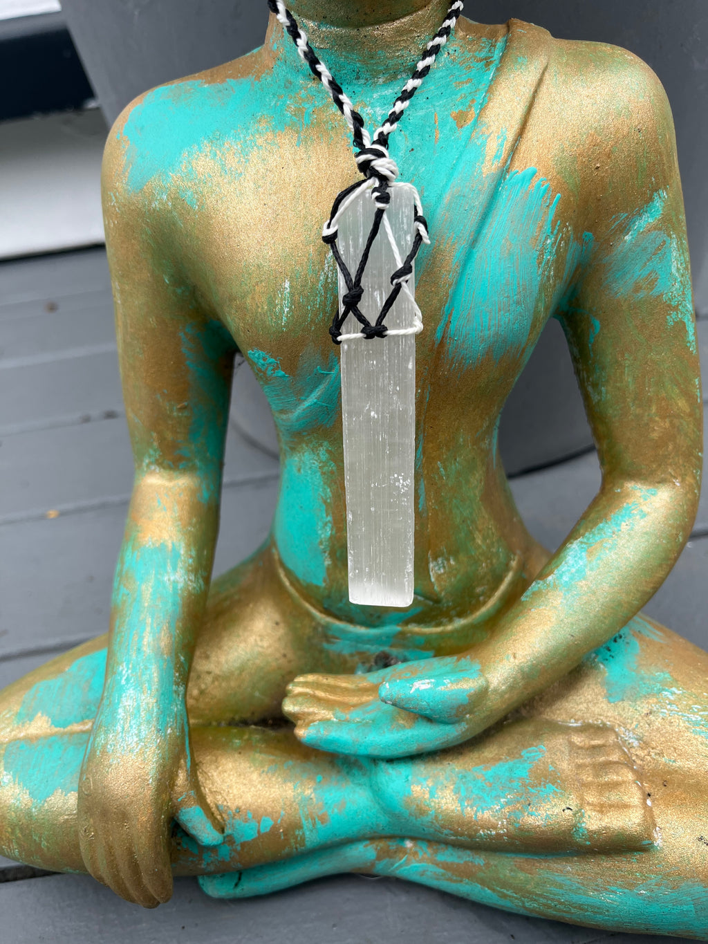 Raw White Selenite Necklace
