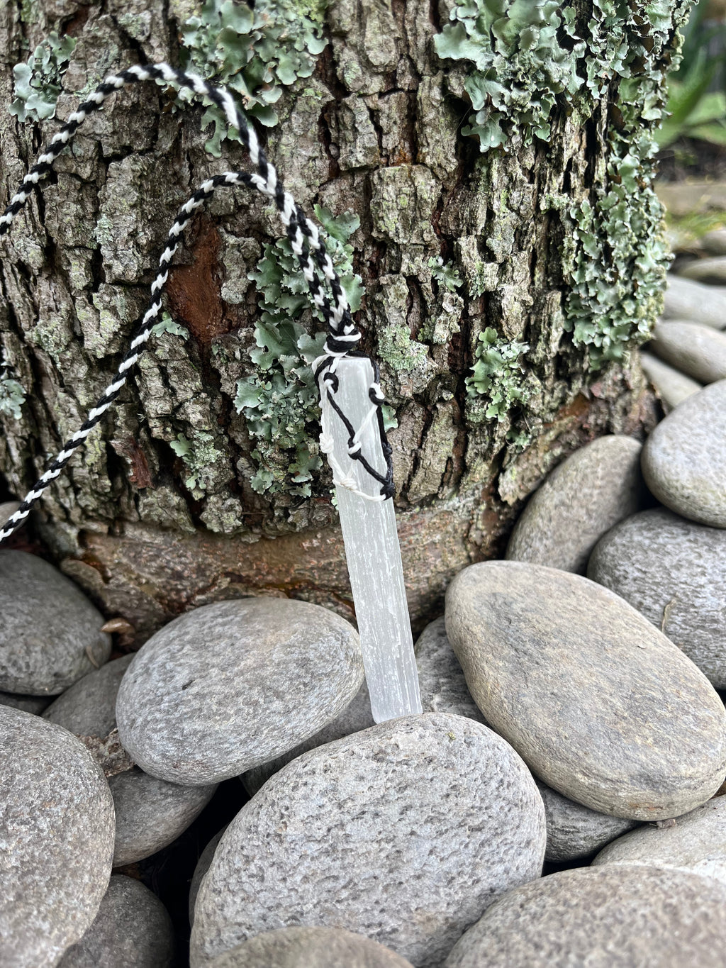 Raw White Selenite Necklace