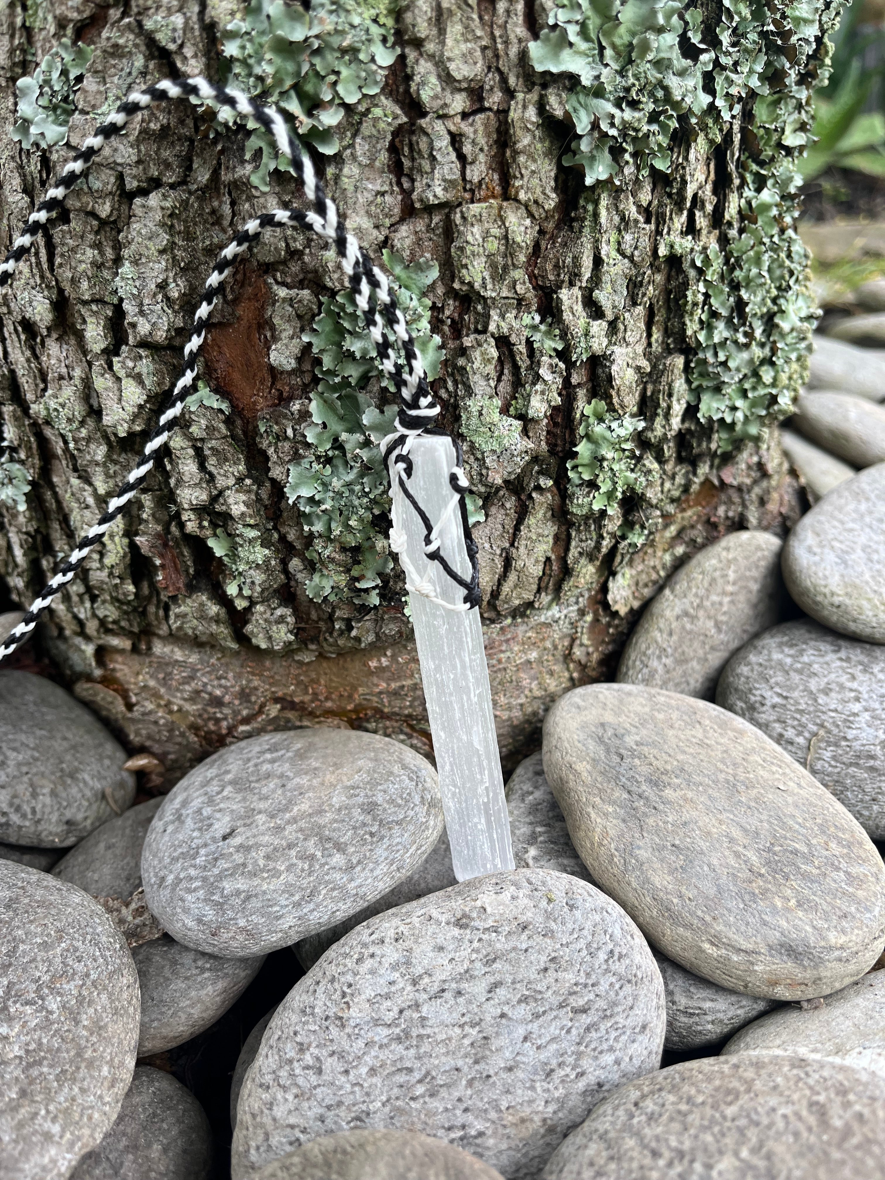 Raw White Selenite Necklace
