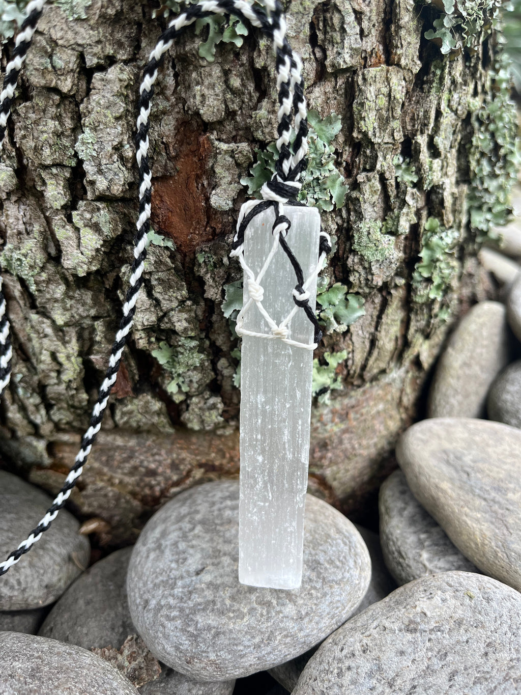 Raw White Selenite Necklace